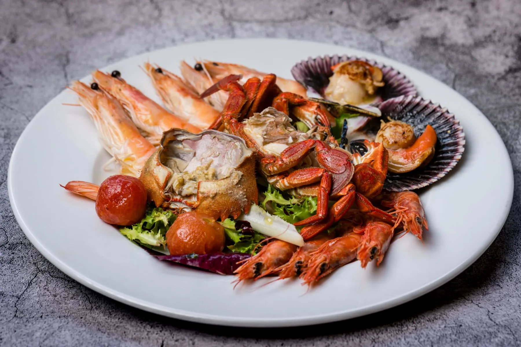 Mariscada servida en una boda en Finca Mendoza